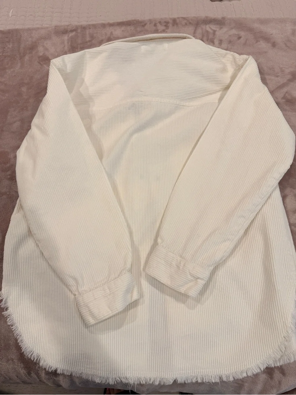 ZARA Cream Corduroy Button-Front Jacket